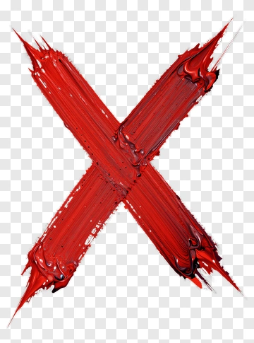 Red Brush Stroke X PNG