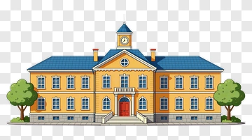 Cartoon School Building PNG