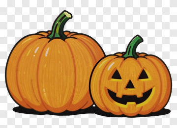 Halloween Pumpkins With A Carved Face PNG