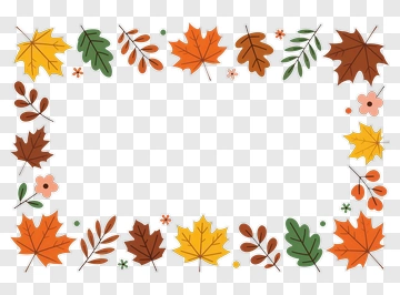 Colorful Autumn Leaves Frame PNG