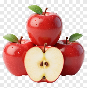 Red Apples Stacked With A Sliced Apple PNG