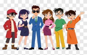 Cartoon Group Of Friends PNG