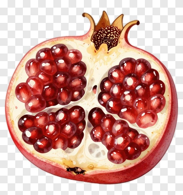 Sliced Pomegranate With Juicy Seeds PNG