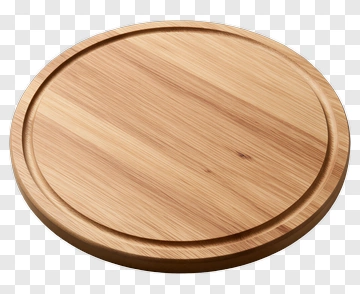 Wooden Round Cutting Board PNG