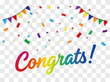 Colorful Congrats Celebration Banner PNG