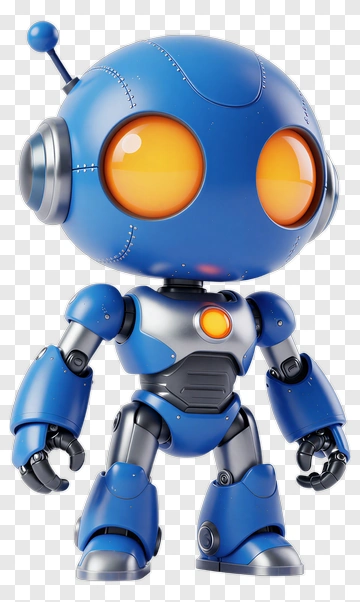 3D Cartoon Robot Character PNG