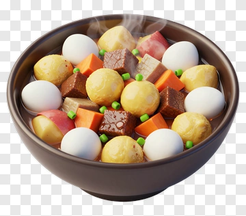 Delicious Bowl Of Steaming Dumplings And Vegetables PNG