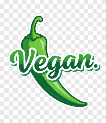 Green Chili Pepper With Vegan Text PNG