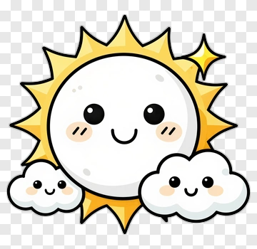 Cartoon Sun And Clouds PNG