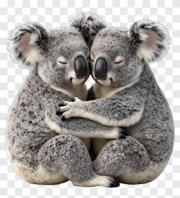 Cute Koalas Embracing Each Other PNG