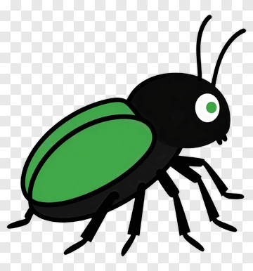 Cartoon Beetle With Green Wings PNG