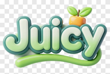 Juicy Text With Apple Leaf PNG