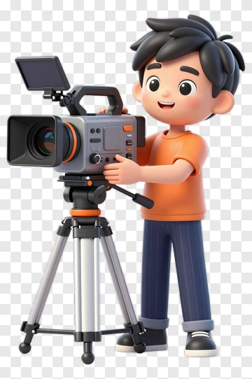 Cartoon Boy Holding A Camera PNG