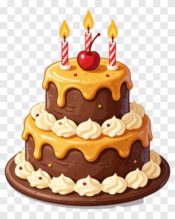 Chocolate Birthday Cake With Candles PNG