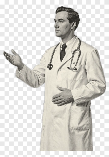 Doctor Gesturing With A Stethoscope PNG