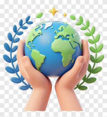 Hands Holding A Globe Surrounded By Leaves PNG