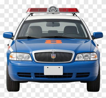 Police Car With Light Bar And Number 8 PNG