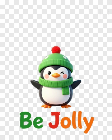 Cartoon Penguin Winking With A Green Hat And Scarf PNG