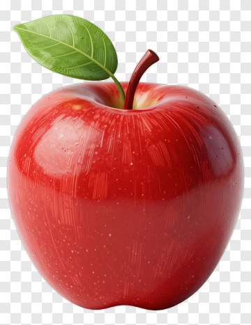 Red Apple With Leaf PNG