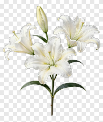 White Lily Flower Bouquet PNG