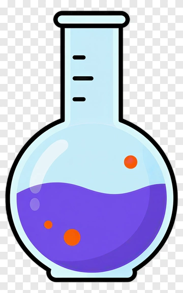 Cartoon Laboratory Flask With Purple Liquid PNG