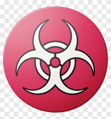 Biohazard Symbol On Red Background PNG