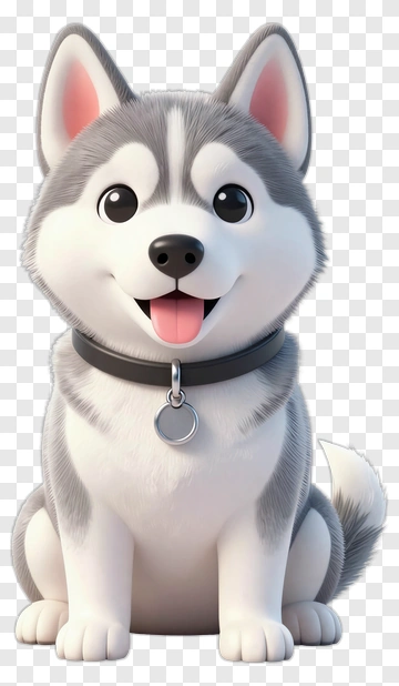 Cartoon Siberian Husky Dog PNG