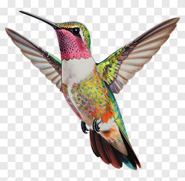 Colorful Hummingbird In Flight PNG