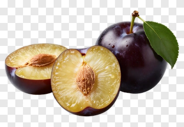 Fresh Purple Plum With Sliced Halves PNG