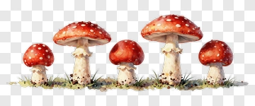 Red Mushroom Group PNG
