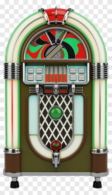 Vintage Jukebox With Colorful Design PNG
