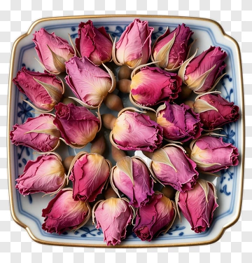 Rose Petals In Decorative Dish PNG