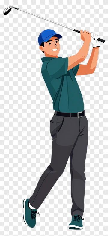 Golfer Swinging A Club PNG