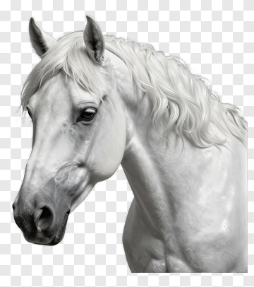 White Horse Head PNG