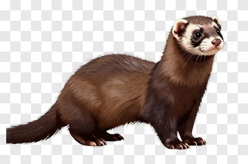 Realistic Ferret Standing On Its Hind Legs PNG