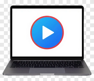 Laptop With Play Button Icon PNG