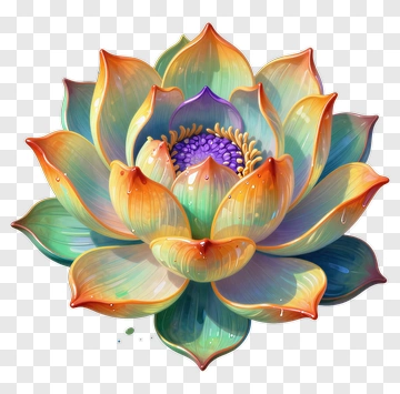 Colorful Lotus Flower PNG