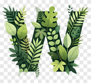 Leafy Letter W PNG