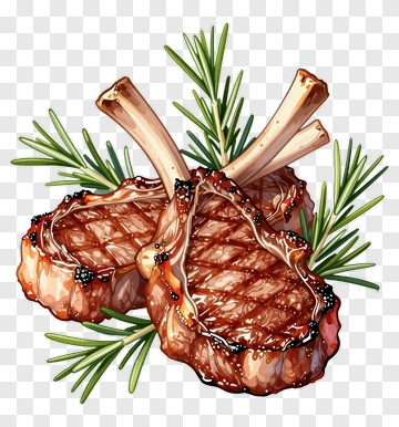 Grilled Lamb Chops With Rosemary PNG
