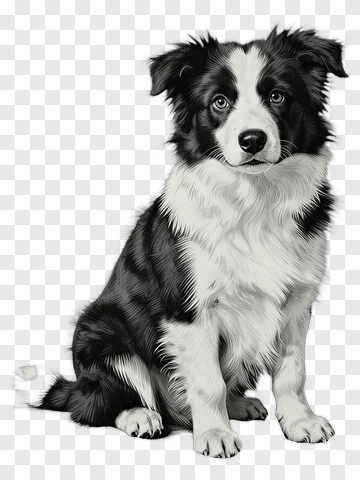 Border Collie Sitting PNG