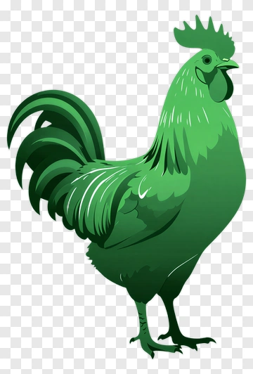 Green Rooster PNG