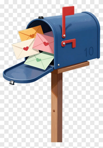 Mailbox With Colorful Love Letters PNG