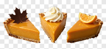 Pumpkin Pie Slice With Toppings PNG
