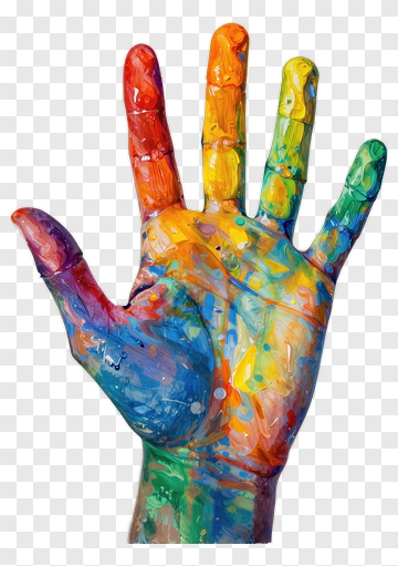 Colorful Painted Hand PNG