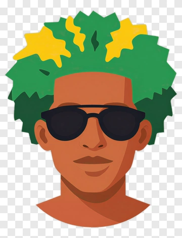 Stylish Person With Green And Yellow Hair PNG