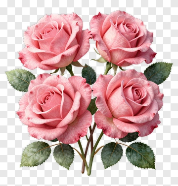 Pink Roses Bouquet PNG