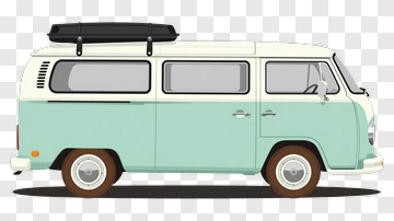 Vintage Volkswagen Camper Van PNG
