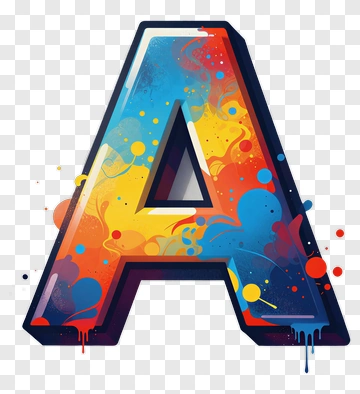 Colorful Letter A With Abstract Design PNG
