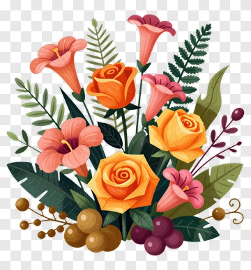 Colorful Floral Bouquet PNG