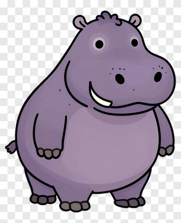 Cartoon Hippopotamus PNG